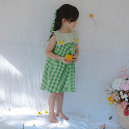 Piper Girl Dress in Limoncello Gingham
