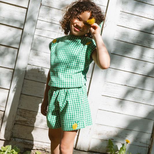 Annita Girl Set in Limoncello Gingham