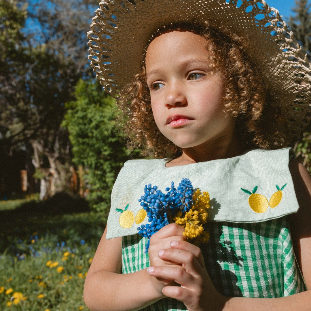 Piper Girl Dress in Limoncello Gingham