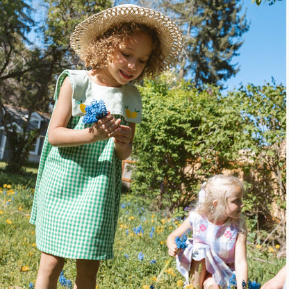 Piper Girl Dress in Limoncello Gingham