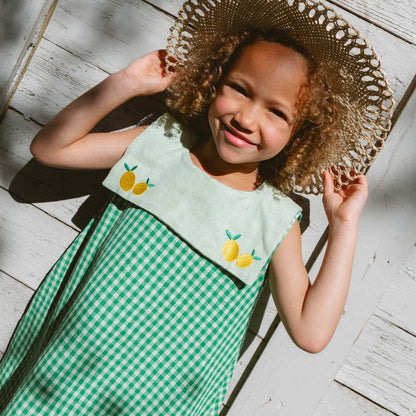 Piper Girl Dress in Limoncello Gingham