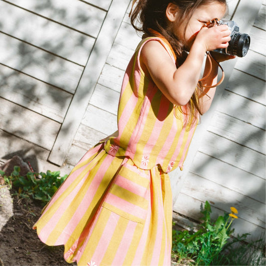 Magnolia Skirt Set in Pink Lemonade Stripe