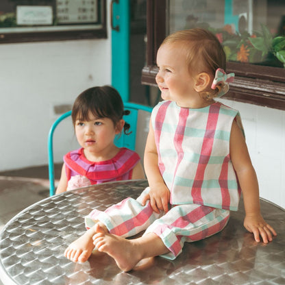 Mini Bobbie Pant Set in Minty Berry