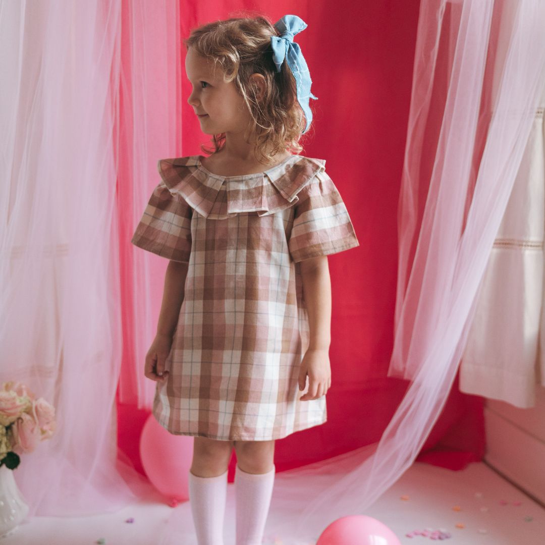 Noelle Girl Dress in Blush Latte