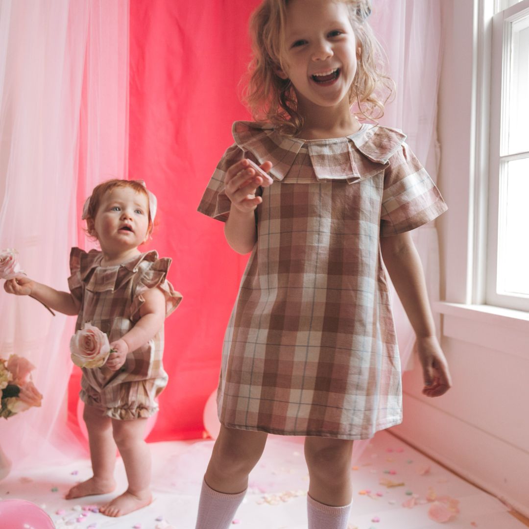 Noelle Girl Dress in Blush Latte