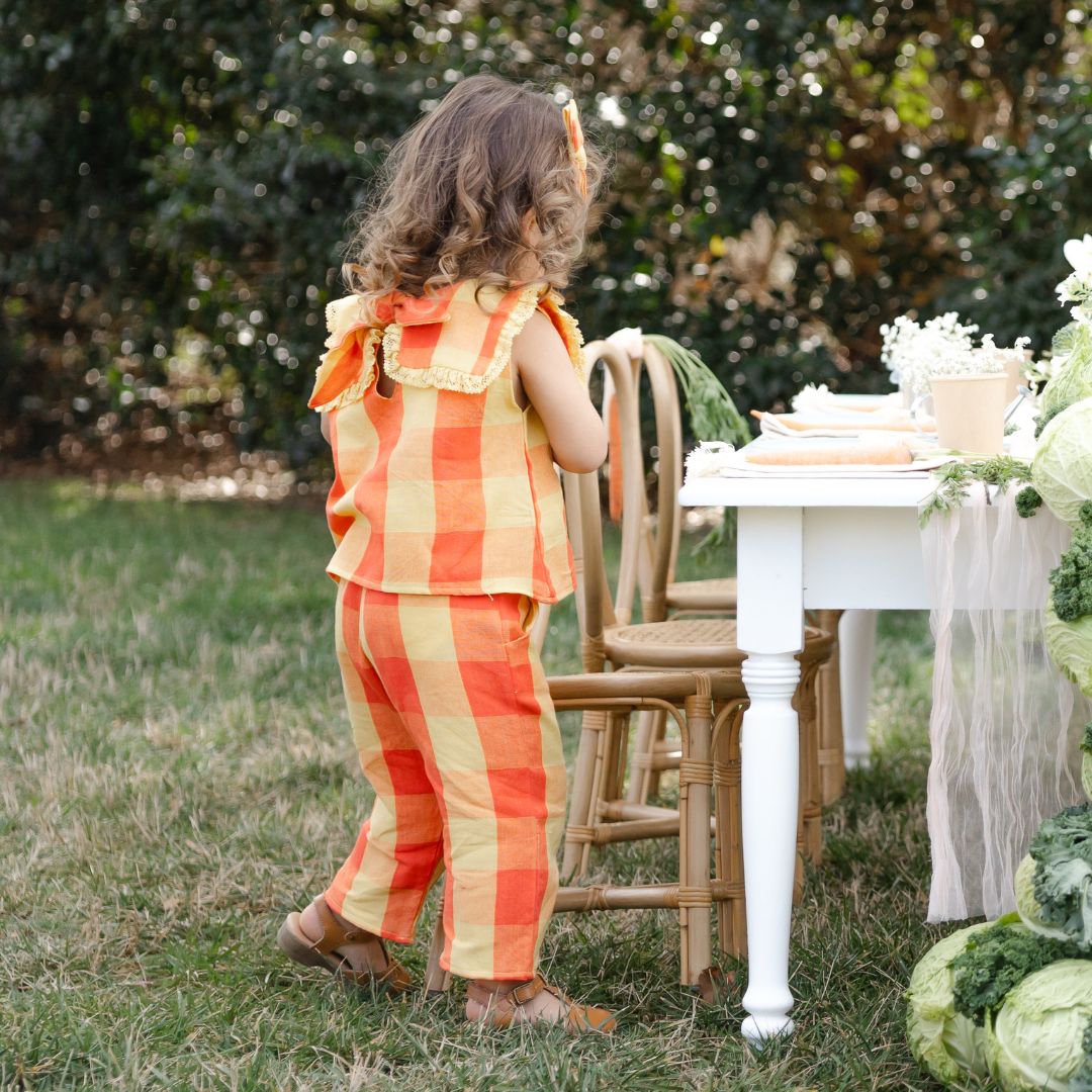 Mini Piper Pant Set in Peach Bloosom