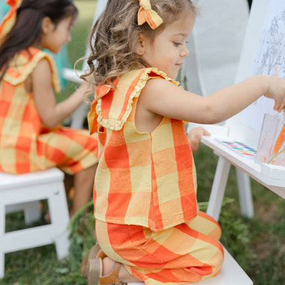 Mini Piper Pant Set in Peach Bloosom