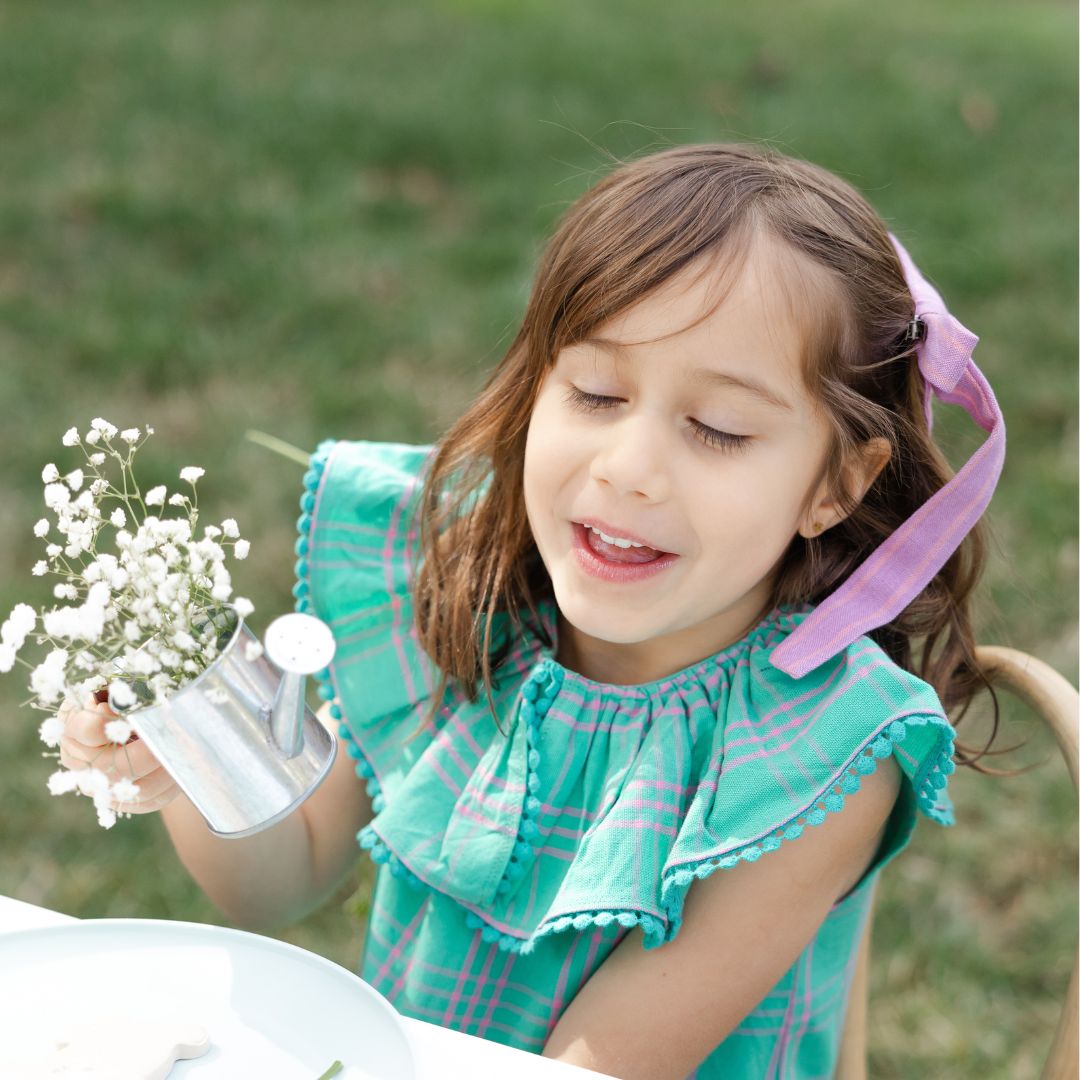 Lilah Girl Dress in Lily Pad Check