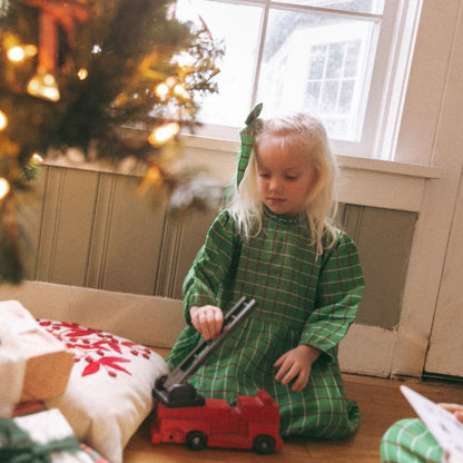 Drew Girl Dress in Festive Green