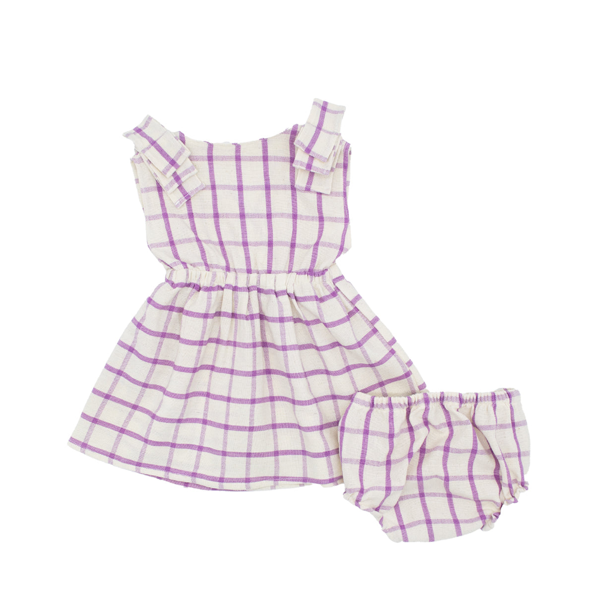 Mini Agnes Pinafore Set In Wisteria