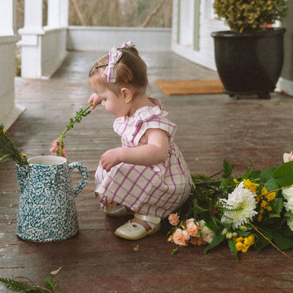 Mini Agnes Pinafore Set In Wisteria