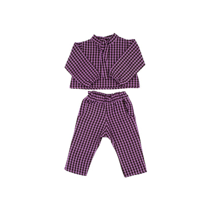 Mini Pearl Pant Set in Violet Espresso