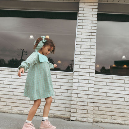 Piper Girl Dress in Autumn Sage