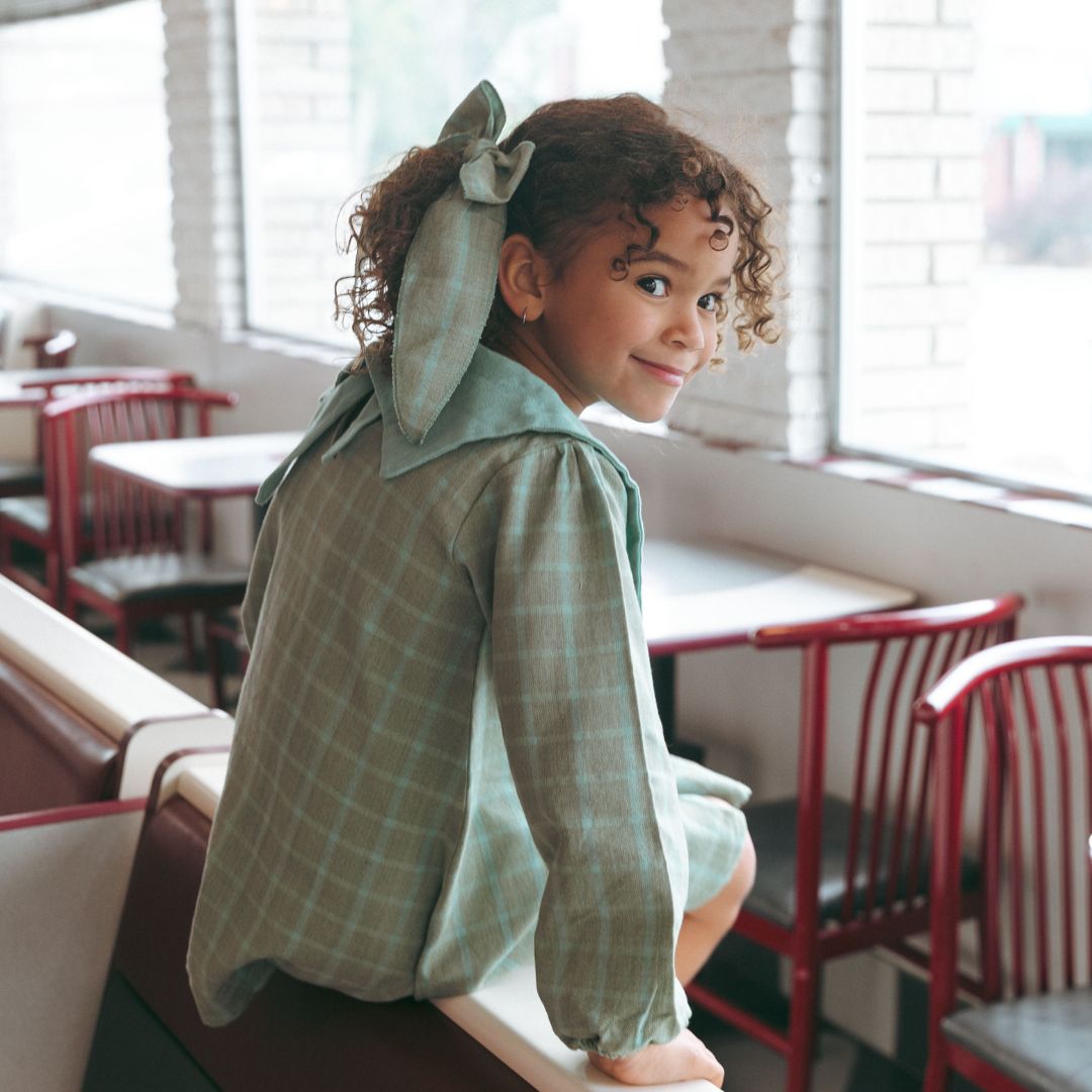 Piper Girl Dress in Autumn Sage