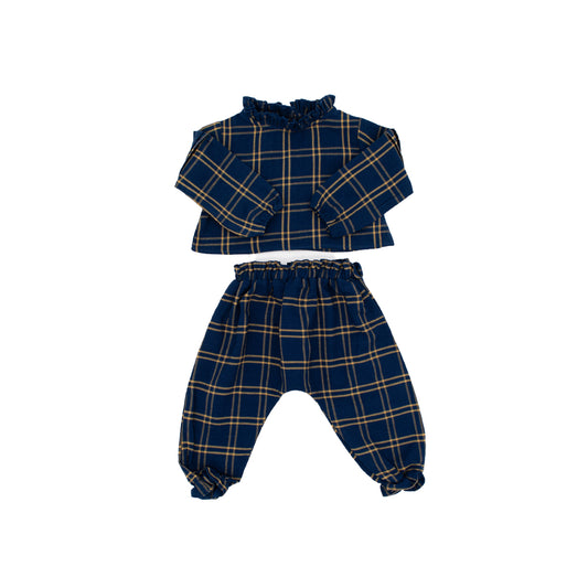 Mini Drew Pant Set in Twilight Blue