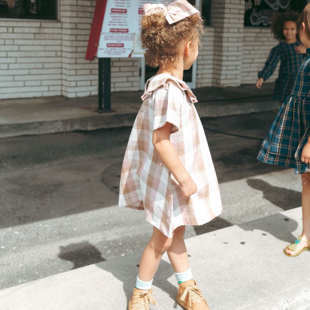 Noelle Girl Dress in Blush Latte
