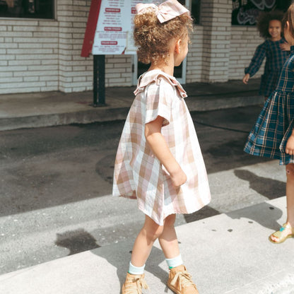Noelle Girl Dress in Blush Latte