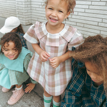 Noelle Girl Dress in Blush Latte