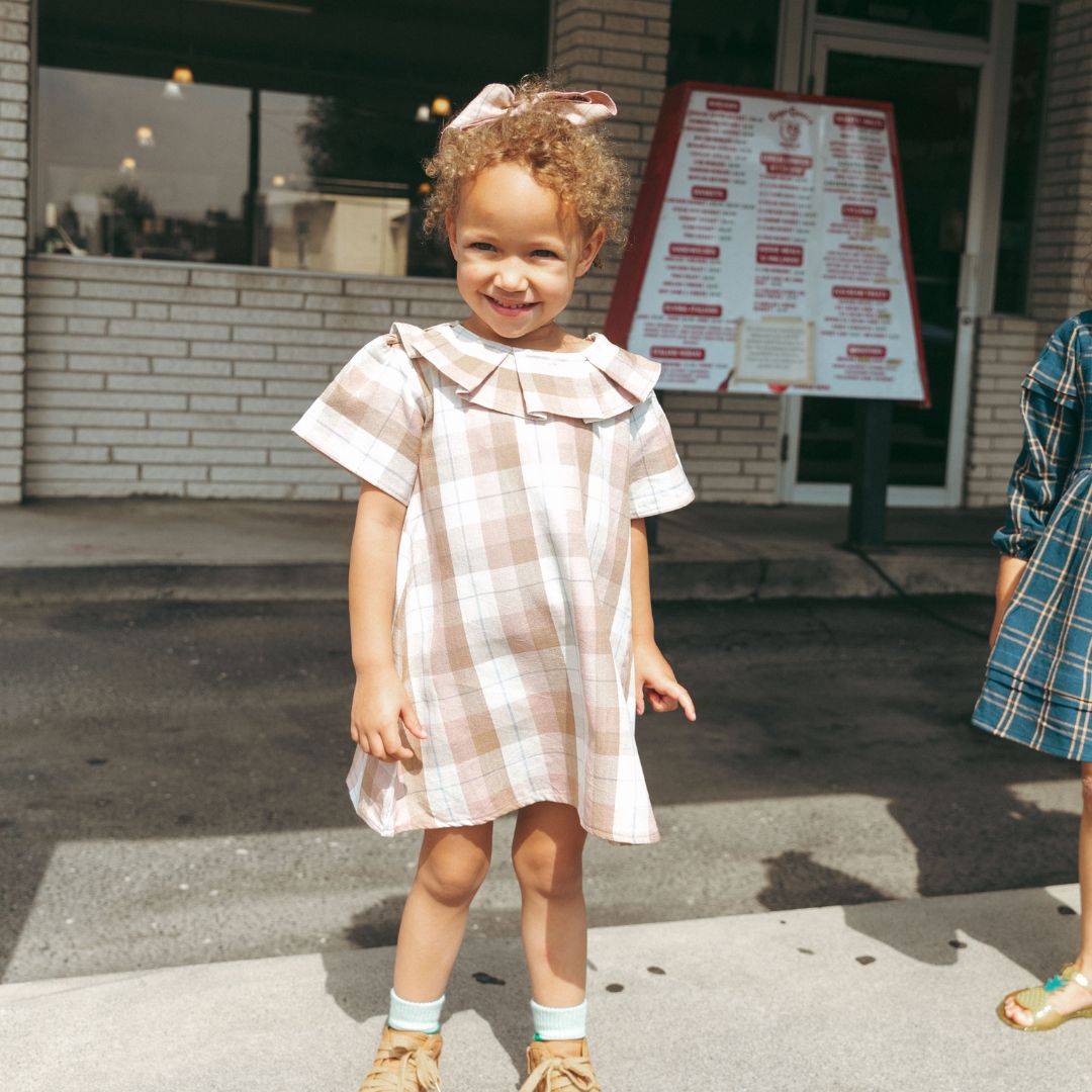 Noelle Girl Dress in Blush Latte