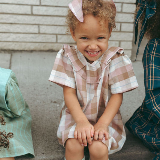 Noelle Girl Dress in Blush Latte
