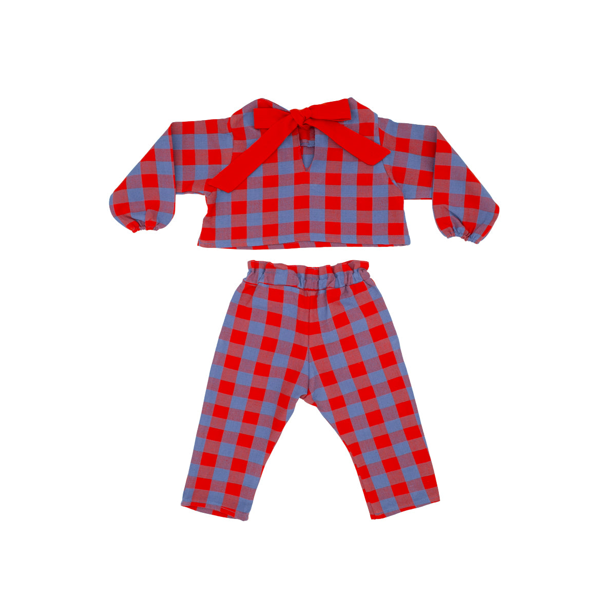 Mini Simone Girl Set in Primary Check