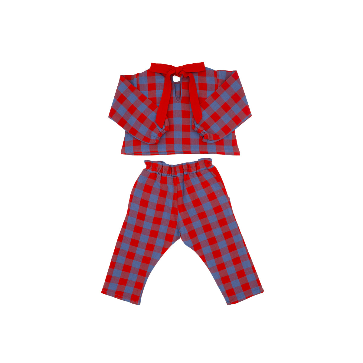 Mini Simone Girl Set in Primary Check