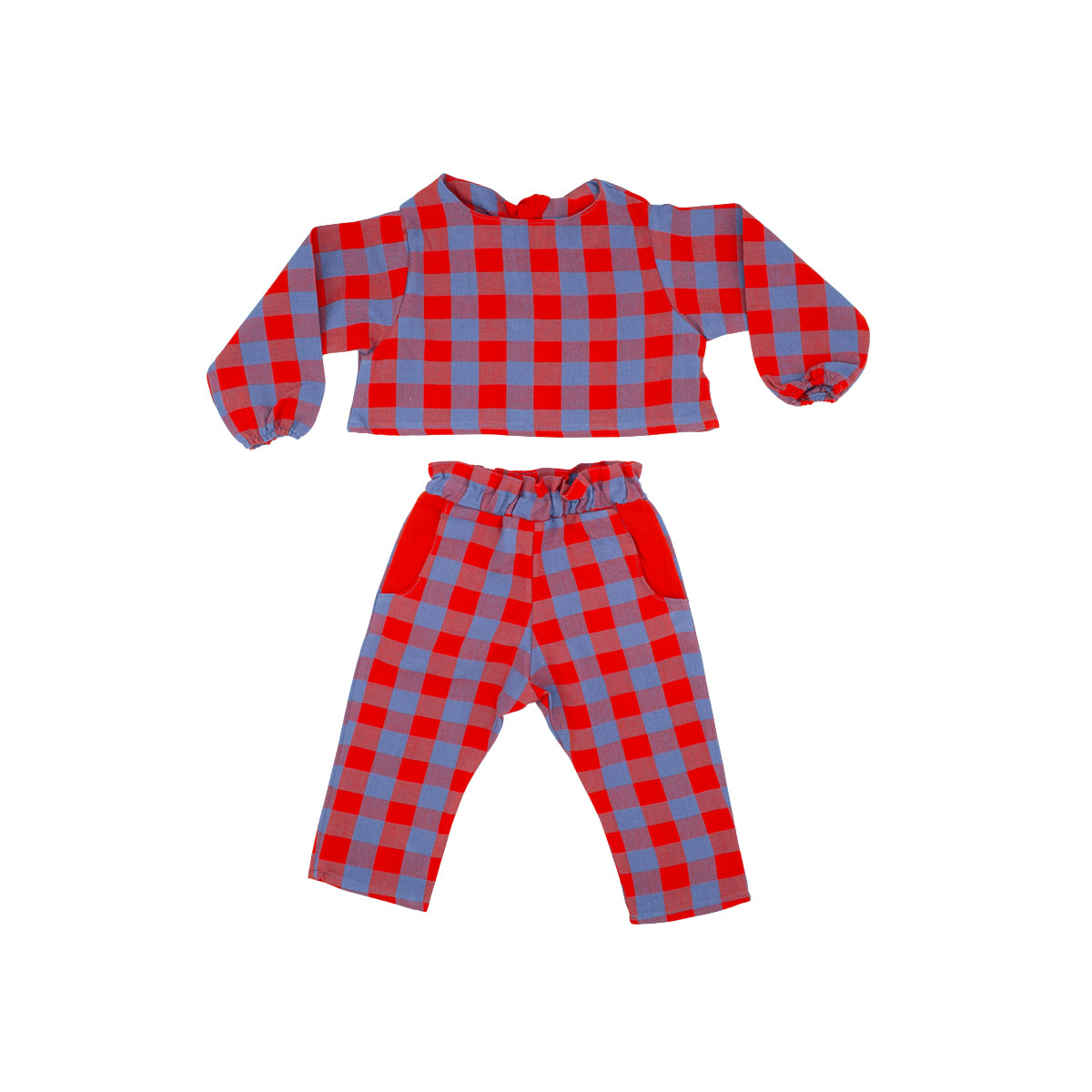 Mini Simone Girl Set in Primary Check