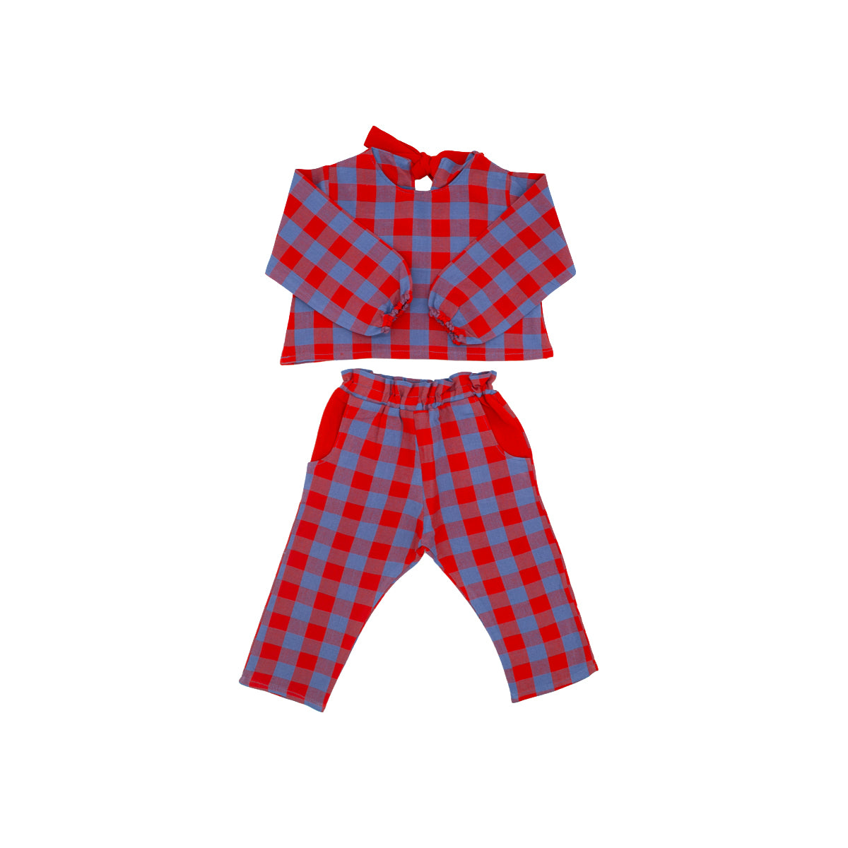 Mini Simone Girl Set in Primary Check