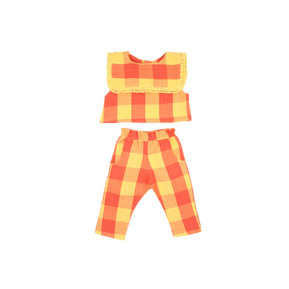 Mini Piper Pant Set in Peach Bloosom