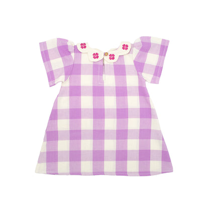 Franny Girl Dress in Lilac Gingham