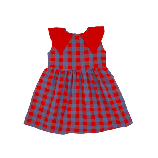 Tessa Girl Dress in Primary Plaid