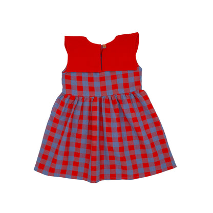 Tessa Girl Dress in Primary Plaid