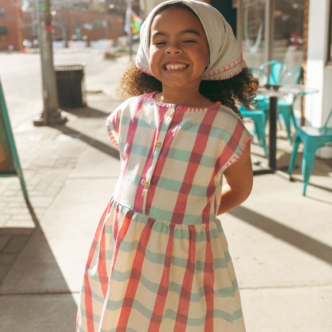 Addie Girl Dress in Minty Berry