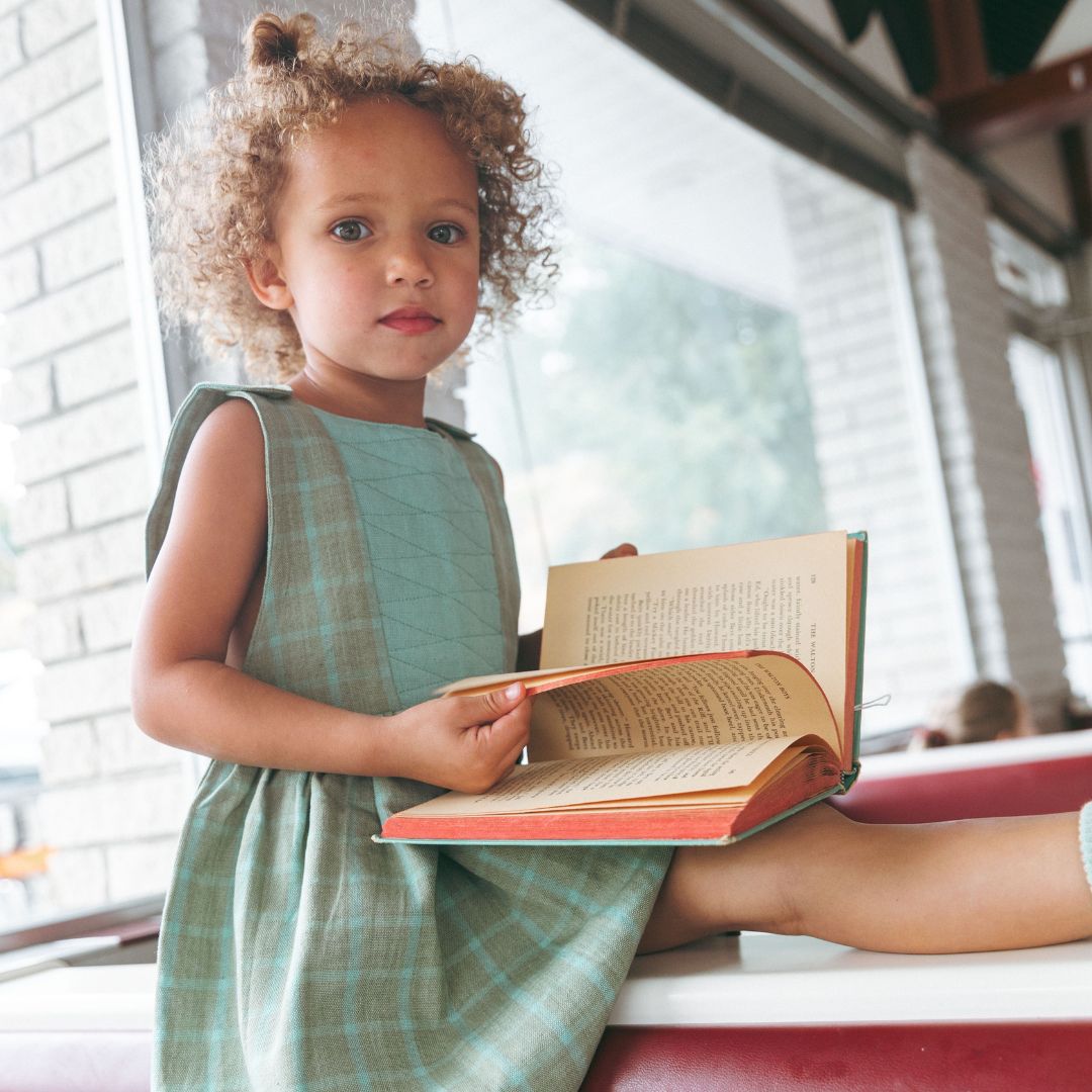 Blake Girl Dress in Autumn Sage