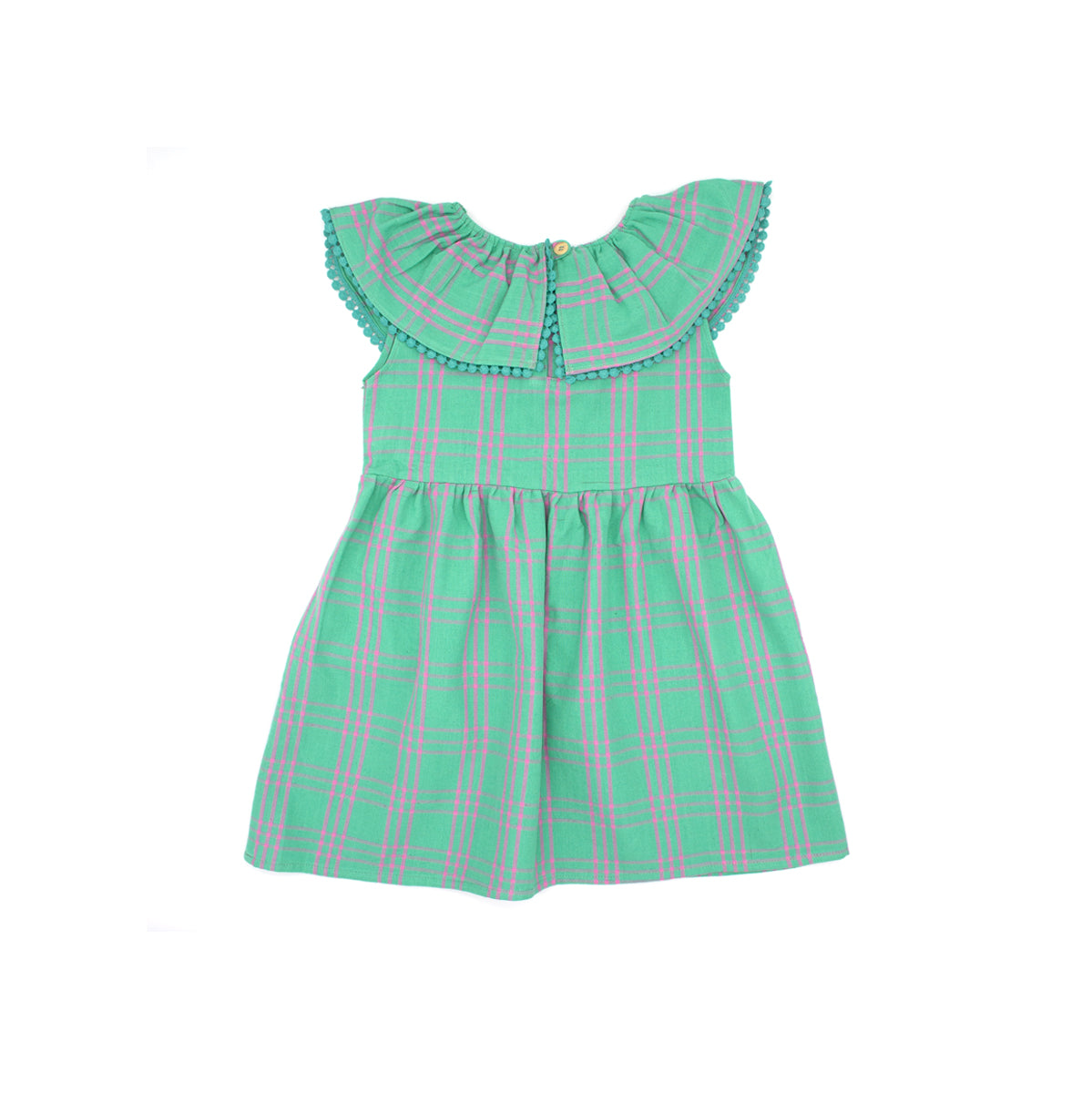 Lilah Girl Dress in Lily Pad Check