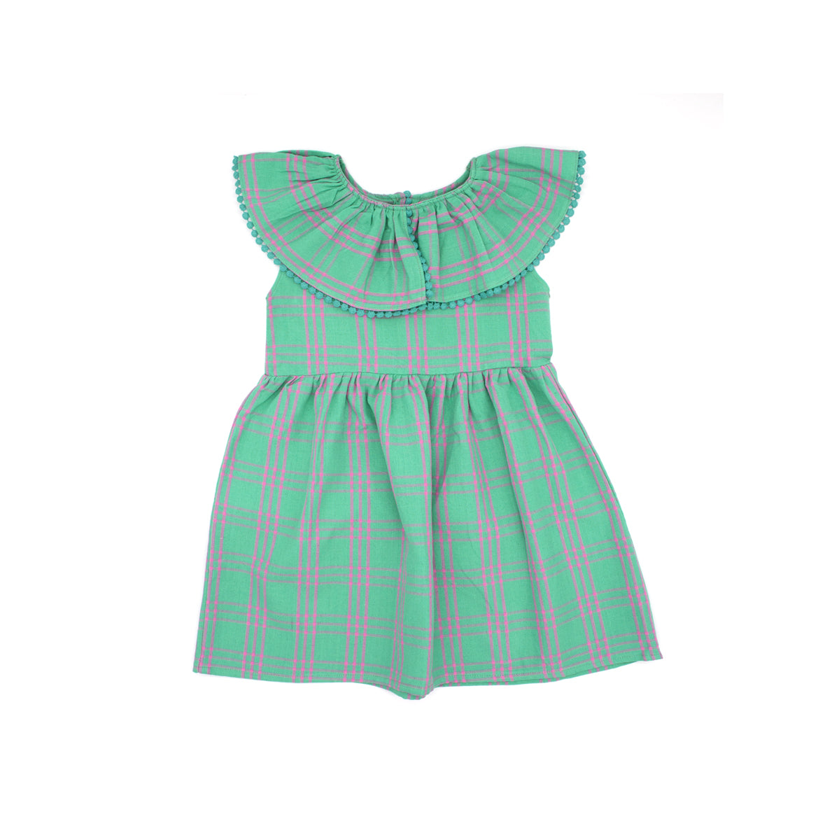 Lilah Girl Dress in Lily Pad Check