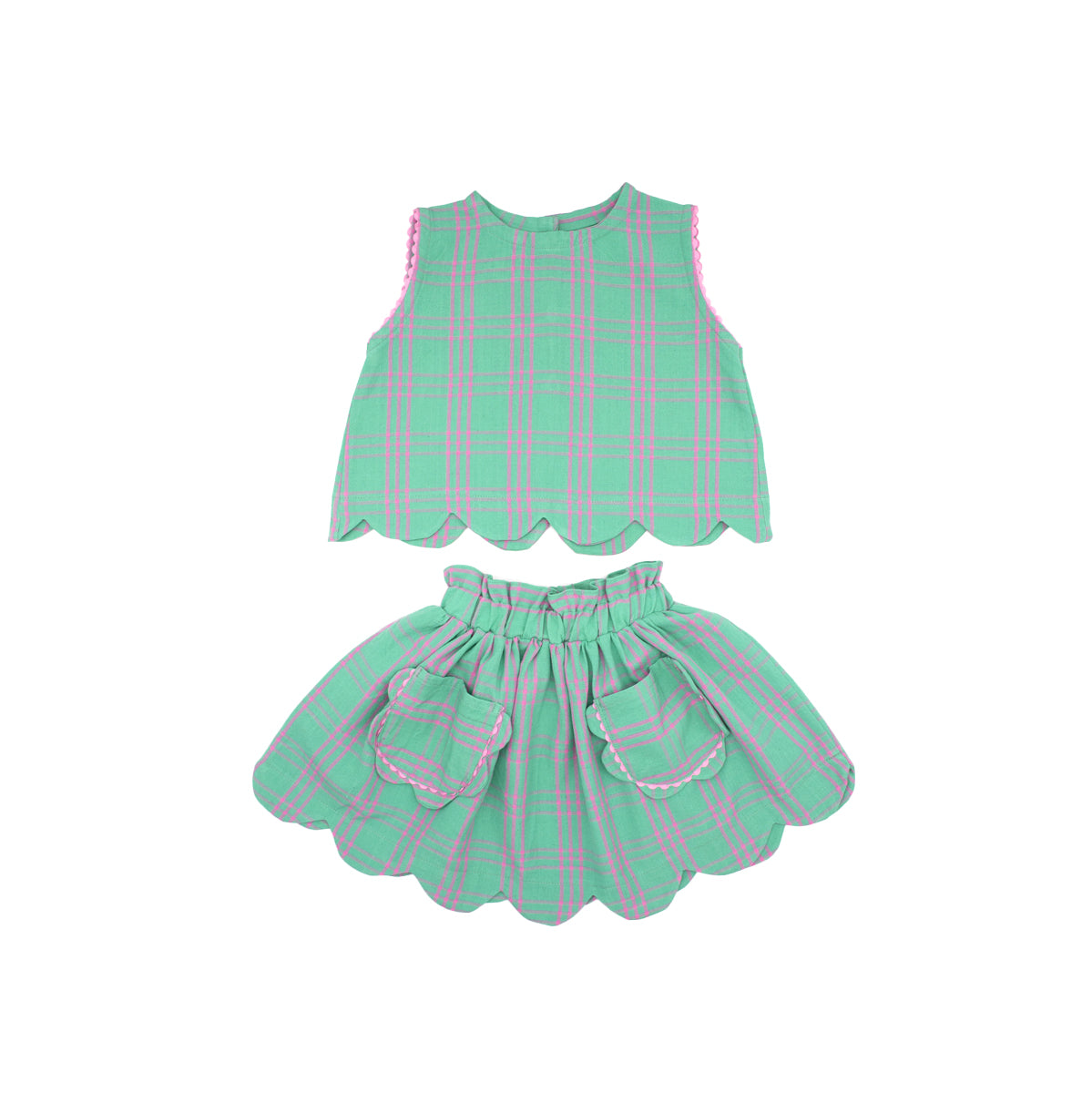 Magnolia Skirt Set in Lily Pad Check