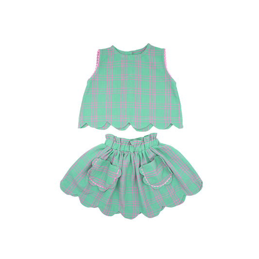 Magnolia Skirt Set in Lily Pad Check