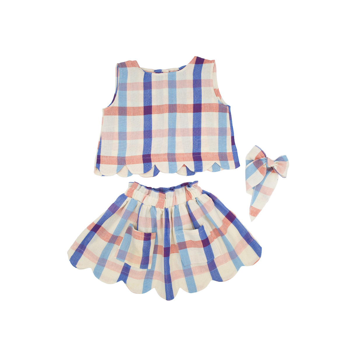 Magnolia Skirt Set in Americana Plaid