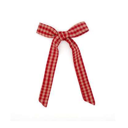 Folklore Medium Bow in Cranberry Check