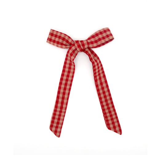 Folklore Medium Bow in Cranberry Check