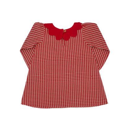 Mabel Girl Dress in Cranberry Check