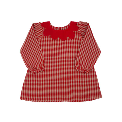 Mabel Girl Dress in Cranberry Check