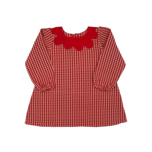 Mabel Girl Dress in Cranberry Check