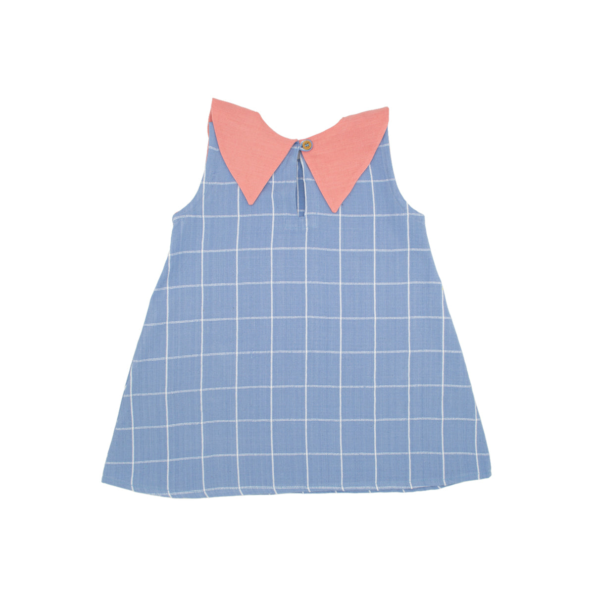 Eden Girl Dress in Seaside Windowpane