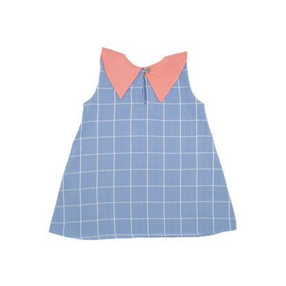 Eden Girl Dress in Seaside Windowpane