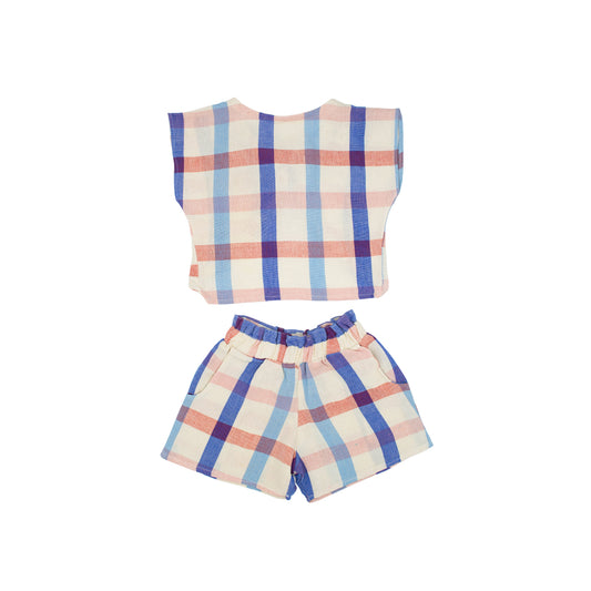 Annita Girl Set in Americana Plaid