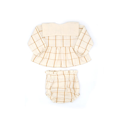 Mini Lolita Baby Bloomer Set in Nutmeg Gingham