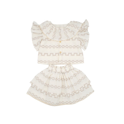 Belle Skirt Set in Meringue