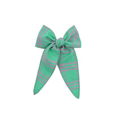 Folklore Large Bow in Lily Pad Check